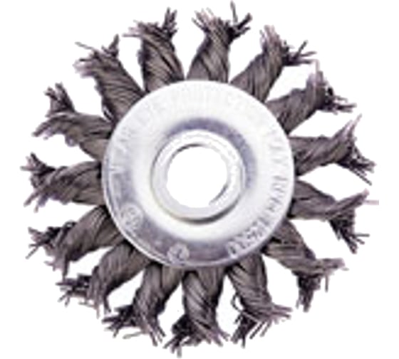 Изображение товара Щётка круглая, витая стальная проволока №133 (100 мм; 22.2 мм) для УШМ Атака 26587