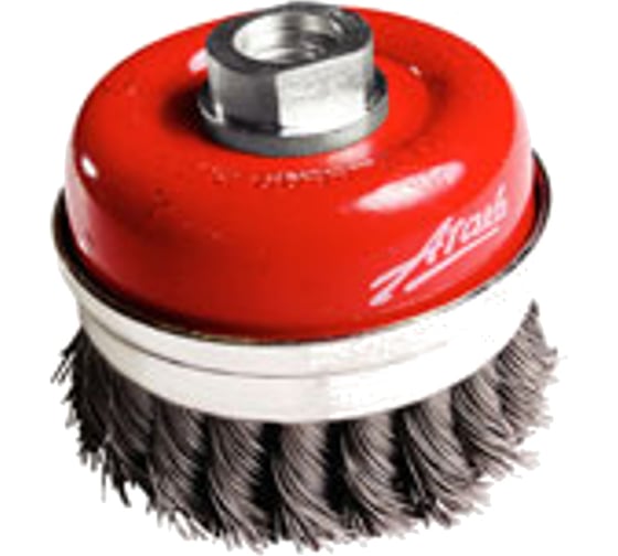 Изображение товара Щётка чашеобразная с кольцом, витая стальная проволока №014 (100 мм; М14) для УШМ Атака 22208