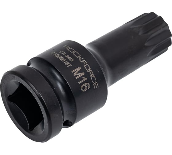 Изображение товара Головка-бита ударная SPLINE с отверстием M16, 1/2"DR ROCKFORCE RF-24806016T
