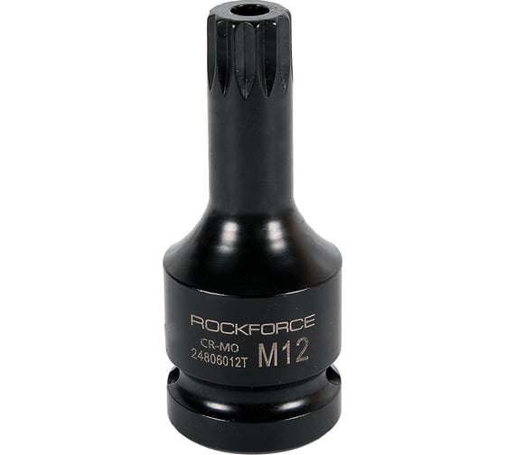 Изображение товара Головка-бита Rockforce SPLINE ударная 1/2", M12 с отверстием RF-24806012T(48069)