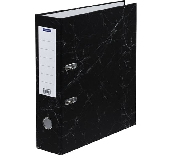 Изображение товара Папка-регистратор OfficeSpace 80 мм, мрамор, черная 340062