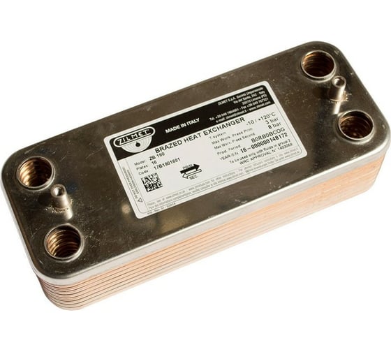 Изображение товара Паяный теплообменник Zilmet ZВ190 - 16Р, соединение o-ring (148мм), р-ры:190x77 мм, рабочее давление А-В- 8 бар, С-D- 3 бара 17B1901601