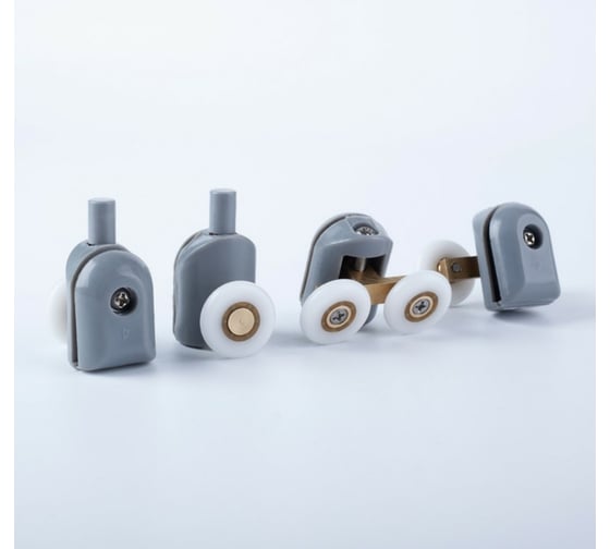 Изображение товара Ролики IDDIS 2 верхних, двойные; 2 нижних, одинарные, D=23 мм, серый, стекло 4 мм 966M23GR4DZ