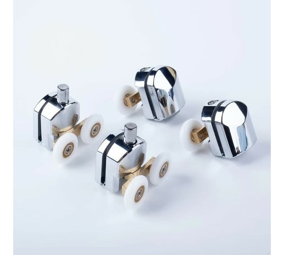 Изображение товара Ролики IDDIS 2 верхних, 2 нижних, двойные, D=23 мм, хром, стекло 4 мм 966D23C4DZ