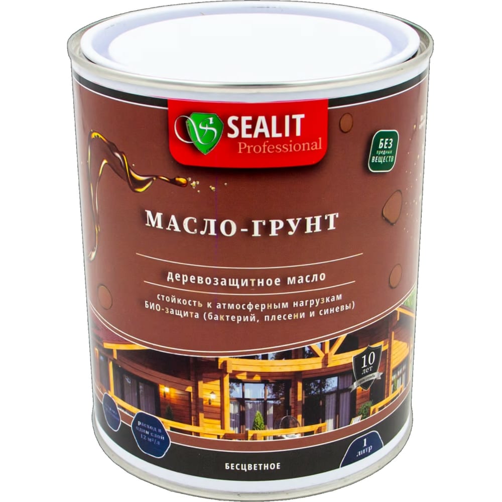 Масло-грунт Sealit biofa 2043 масло защитное для наружных работ с антисептиком 1 л 4312 садова