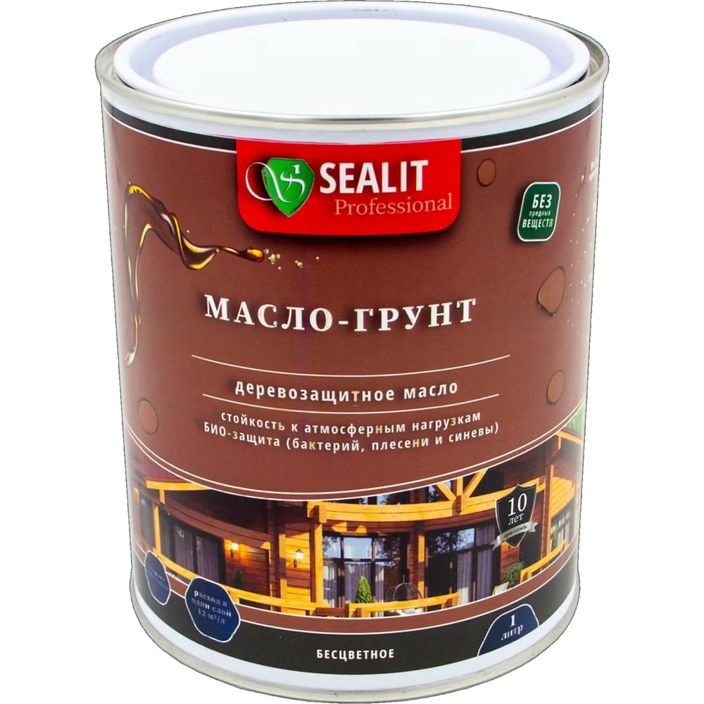 Масло-грунт Sealit biofa 2043 масло защитное для наружных работ с антисептиком 1 л 4312 садова