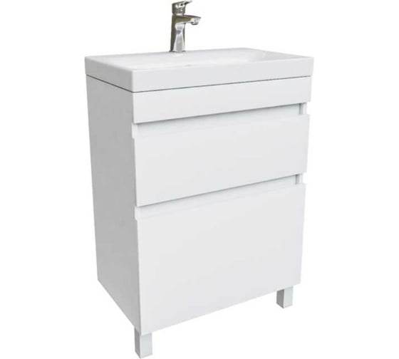 Изображение товара Тумба с умывальником IDDIS Zodiac напольная, с ящиками, белая, 60 см, подходит ум. 3506000i28 ZOD6CBFi95K