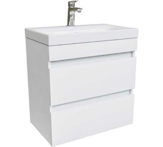 Изображение товара Тумба с умывальником IDDIS Zodiac подвесная с ящиками, белая, 60 см подходит ум. 3506000i28 ZOD6CB0i95K