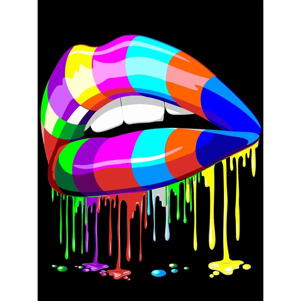Разноцветные губы арт
