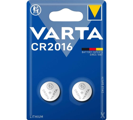 Изображение товара Батарейка Varta ELECTRONICS CR2016 BL2 Lithium 3V (6016) 06016101402