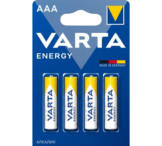 Изображение товара Батарейка Varta ENERGY LR03 AAA BL4 Alkaline 1.5V (4103) 04103213414