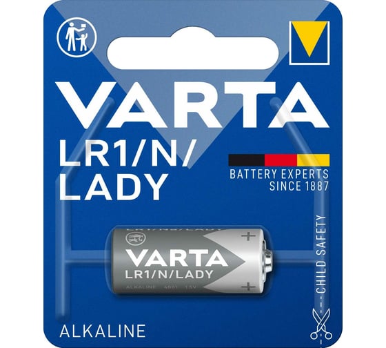 Изображение товара Батарейка Varta ELECTRONICS LR1 N BL1 Alkaline 1.5V (4001) 04001101401