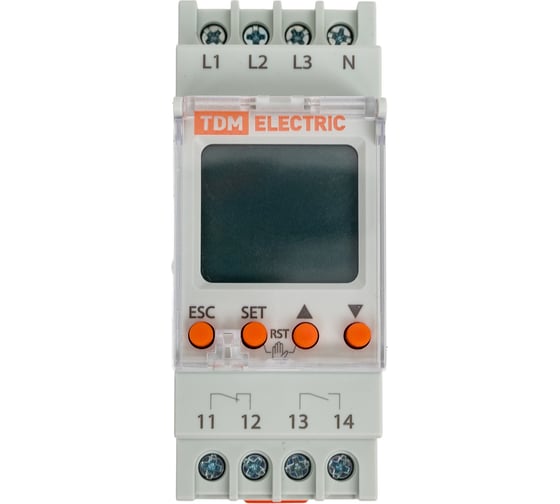 Изображение товара Реле напряжения TDM ELECTRIC 3ф серии рн 12-3x400/230в (lcd-дисплей, 1нр+1нз-контакты) SQ1504-0019