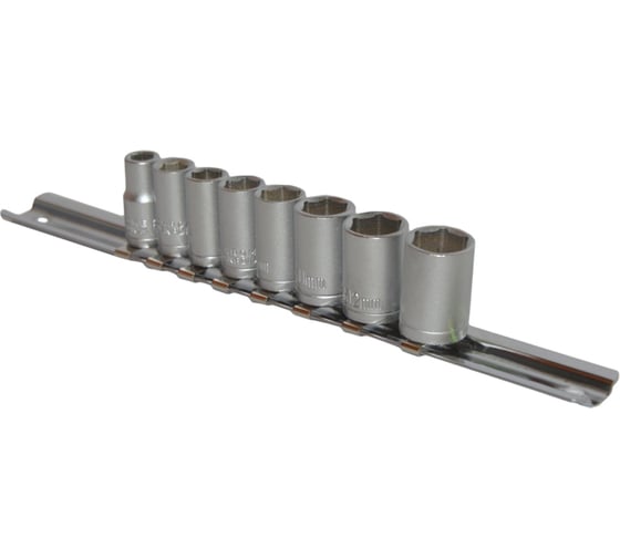 Изображение товара Набор головок 6-гранных на металлической планке 8 шт, 6-13 мм, 1/4" AIST 201108A-M 00-00026076