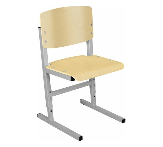 Изображение товара Регулируемый ученический стул ДЭМИ Сут.05-01, 400x375x660-740 мм, рост 4-6, серый каркас, фанера лак 532708
