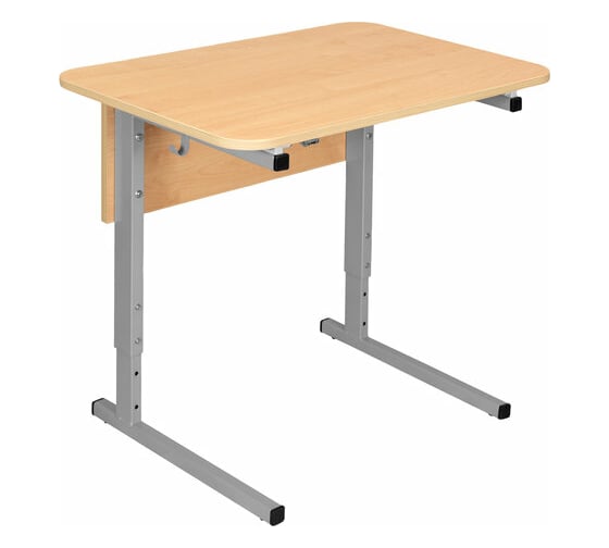 Изображение товара Стол-парта ДЭМИ 1-местный регулируемый Сут.54, 600x500x520-640 мм, рост 2-4, серый каркас, ЛДСП клён 532699