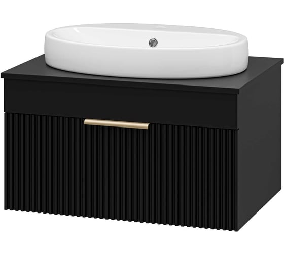 Изображение товара Подвесная тумба Brevita Enfida - 70 черная мат. эмаль 1 ящ. ENF-06070-0241Я