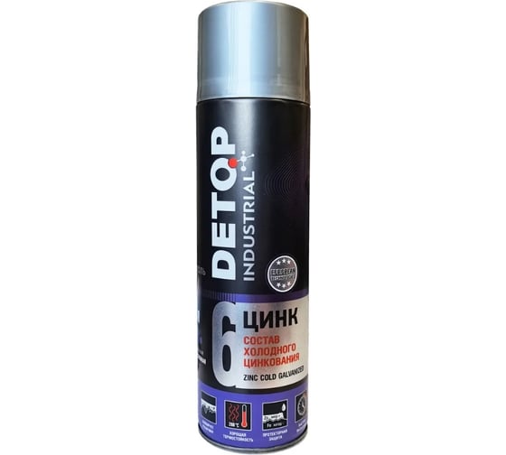 Изображение товара Состав холодного цинкования Detop INDUSTRIAL №6, аэрозоль 650 мл DTI-A07679