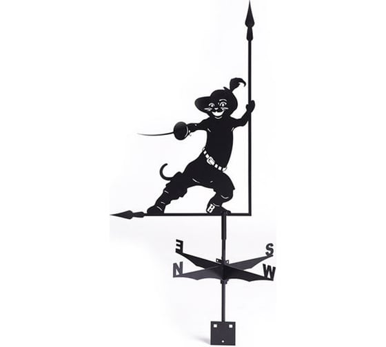 Изображение товара Флюгер Borge Кот в сапогах, 475x715 мм, чёрный RAL 9005 01.471.07.00.04.000.9005