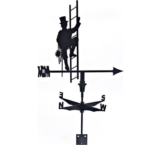 Изображение товара Флюгер Borge Трубочист, 600x645 мм, чёрный RAL 9005 01.486.07.00.04.000.9005