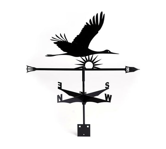 Изображение товара Флюгер Borge Журавль, 700x380 мм, чёрный RAL 9005 01.474.07.00.04.000.9005