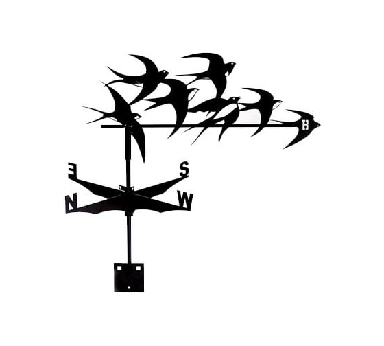 Изображение товара Флюгер Borge Ласточки, 625x290 мм, чёрный RAL 9005 01.455.05.00.03.000.9005