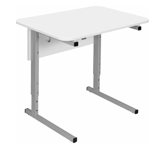 Изображение товара Стол-парта ДЭМИ 1-местный регулируемый Сут.54, 600x500x640-780 мм, рост 4-6, серый каркас, ЛДСП белая 532710
