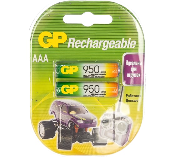 Изображение товара Бытовой аккумулятор GP никель-металлгидридный NiMH 950 мАч блистер 95AAAHC-2DECRC2 15497467