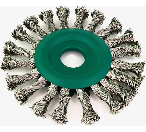 Изображение товара Щетка дисковая жгутовая для УШМ 125x12x22.2 мм, проволока нерж. сталь 0.5 мм SIT 2096