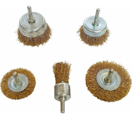 Изображение товара Набор латунированных щеток 5 шт Профессионал 38999