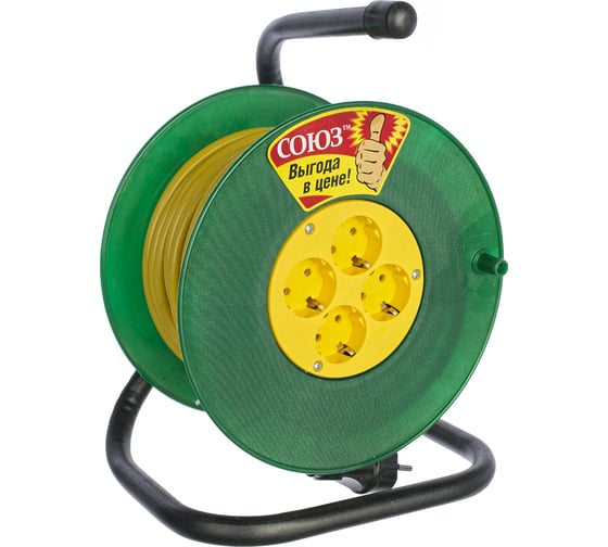Изображение товара Силовой удлинитель на катушке 4 гн. 20м Союз 481S-3702