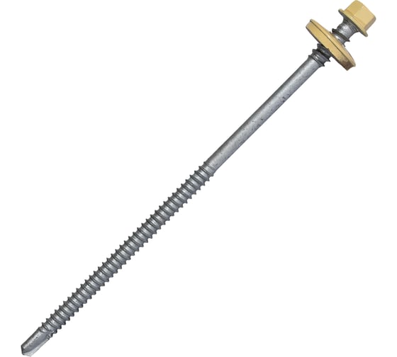 Изображение товара Саморез для сэндвич-панелей HARDWEX ТМ HWX5-P10-6.3/5.5x135 мм, св.№3, RUSPERT, RAL 1014, 100 шт. 5190000240577