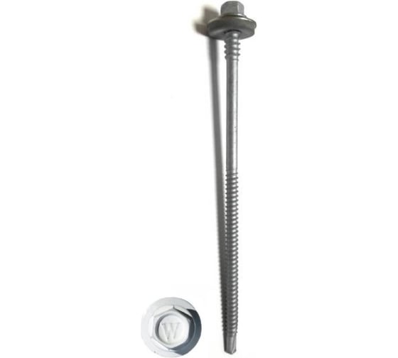 Изображение товара Саморез для сэндвич-панелей HARDWEX ТМ HWX5-P10-6.3/5.5x160 мм, св.№3, RUSPERT, RAL 9010, 50 шт. 5190002407527