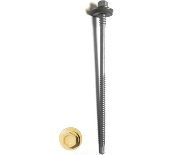 Изображение товара Саморез для сэндвич-панелей HARDWEX ТМ HWX5-P10-6.3/5.5x190 мм, св.№3, RUSPERT, RAL 1014, 50 шт. 5190002407565