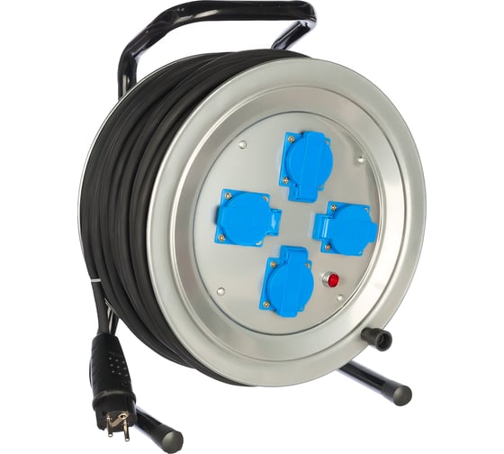 Изображение товара Силовой удлинитель на металлической катушке 4 гн. 50м Союз 481S-4005