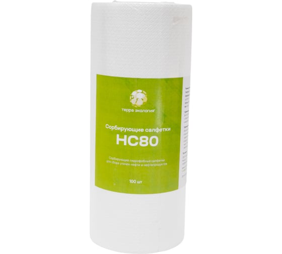 Изображение товара Протирочные сорбирующие салфетки для нефтепродуктов Терра Экология НС80 32x30см (рулон 100 шт.) НС80/100