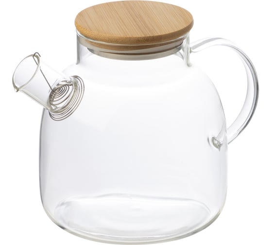 Изображение товара Заварочный чайник Mallony Foresta di bambu, объем 1.5 л, из боросиликатного стекла с крышкой из бамбука 910123