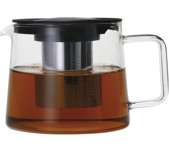 Изображение товара Заварочный чайник Mallony Skandi, объем 600 мл, из боросиликатного стекла, с прямоугольной ручкой 910124