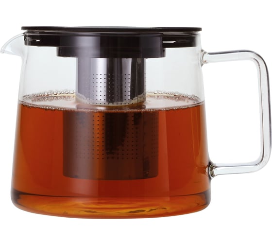 Изображение товара Заварочный чайник Mallony Skandi, объем 1.5 л, из боросиликатного стекла, с прямоугольной ручкой 910126