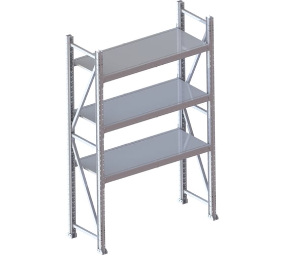 Изображение товара Стеллаж Ирбис Л50 2000x500x1200, 3 яруса, металлические полки X5685893