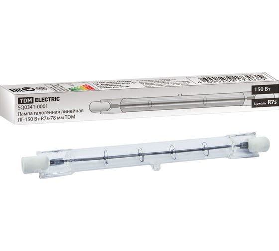 Изображение товара Лампа галогенная TDM ELECTRIC ЛГ-150 Вт-R7s-78 мм SQ0341-0001
