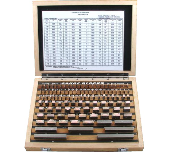 Изображение товара Набор концевых мер длины CNIC ALDS 112 № 3, класс точности 2, меры от 0,5 до 100 мм, 112 шт. 62280