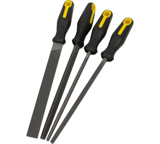 Изображение товара Набор напильников CNIC B9 200 мм, №2, с обрезиненной ручкой, 4 шт. 32416