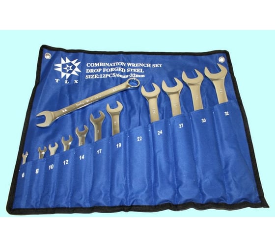 Изображение товара Набор комбинированных ключей TLX SН3 6-32 мм, CrV, в сумке, 12 шт. 73079