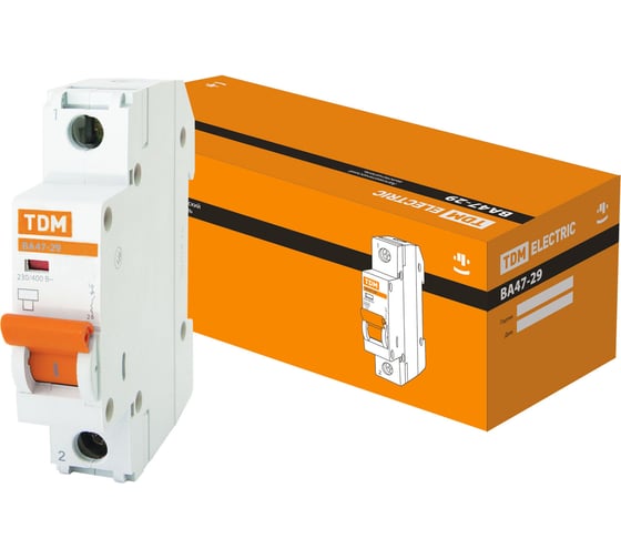 Изображение товара Автоматический выключатель ВА47-29 (1Р; 50 А; 4.5 кА; В) TDM ELECTRIC SQ0206-0015