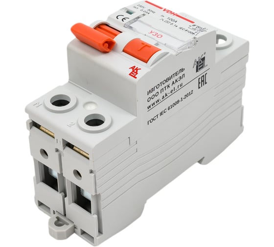 Изображение товара УЗО Akel-VDH-2P-100A-30mA-ТипAC 400663