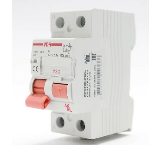 Изображение товара УЗО Akel-VDH-2P-25A-300mA-ТипAC 400650