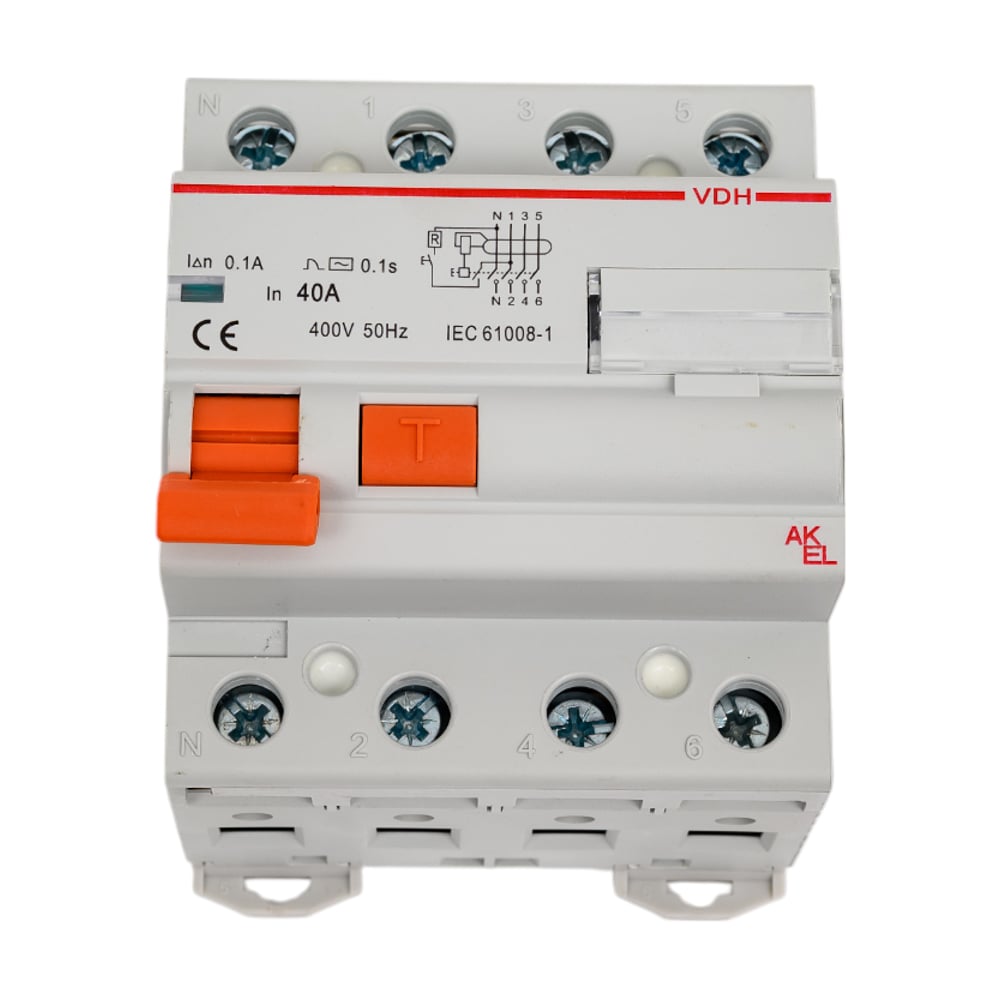 Изображение товара УЗО Akel-VDH-4P-40A-100mA-ТипAC 400676