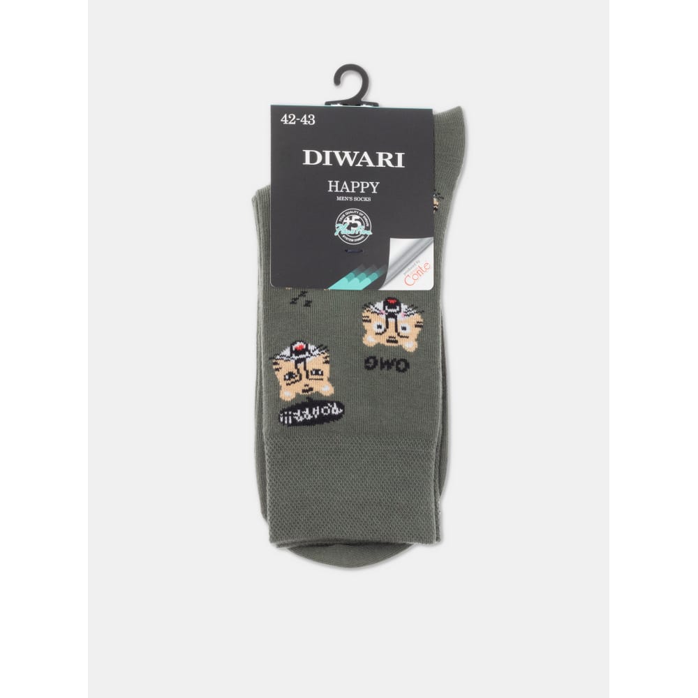 Мужские носки DIWARI халат вафельный женский удлинённый экономь и я размер 42 44 хаки 100% хлопок 200г м2