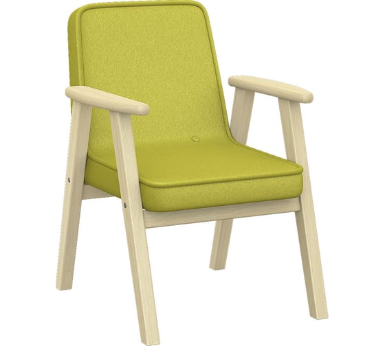 Изображение товара Кресло Мебелик Ретро ткань лайм, каркас лак, 2 упаковки 7544